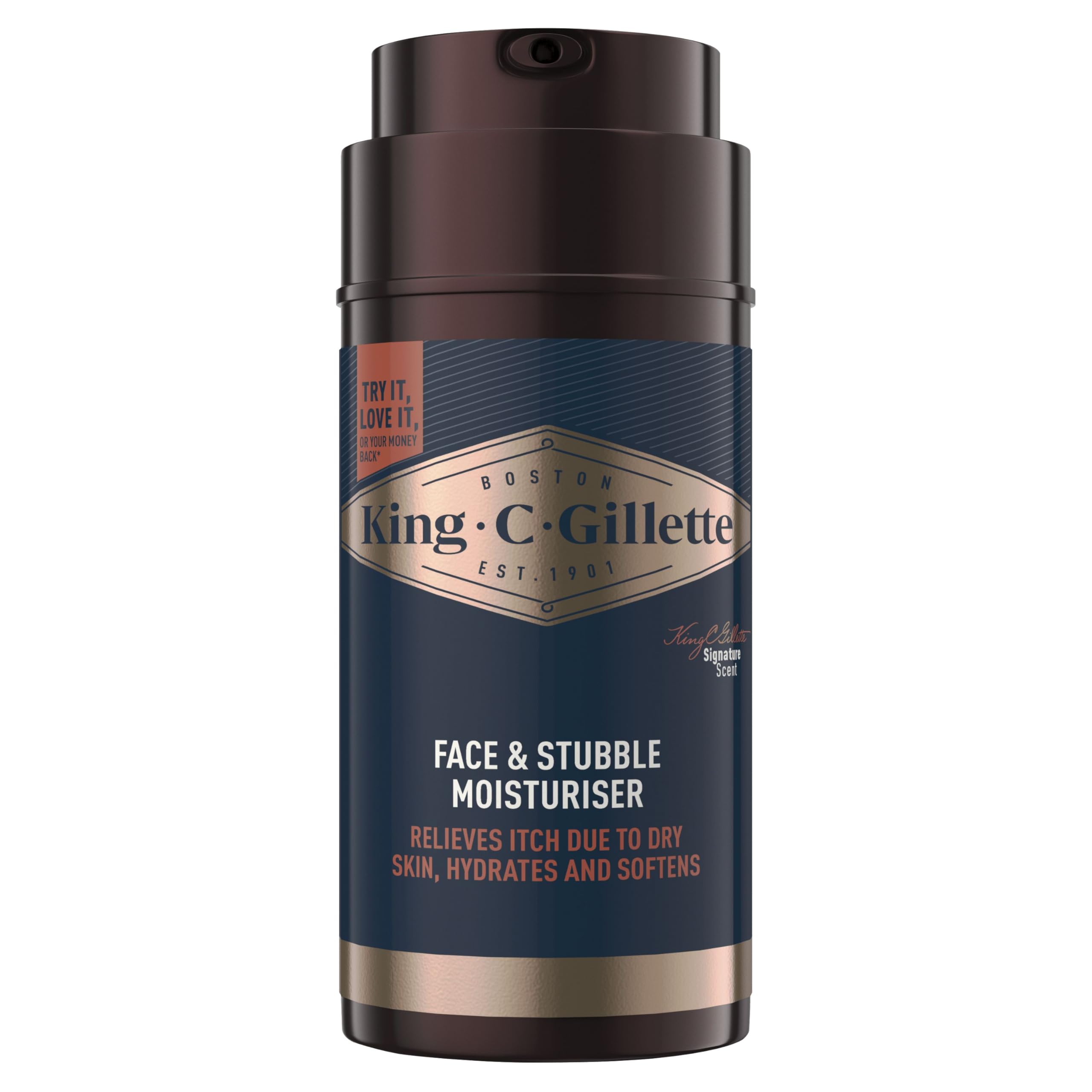King C. Gillette Face & Beard Moisturiser for Men, 100 ml, with Vitamin B (B3), B5 Complex & Argan Oil, Beard Softener for Men